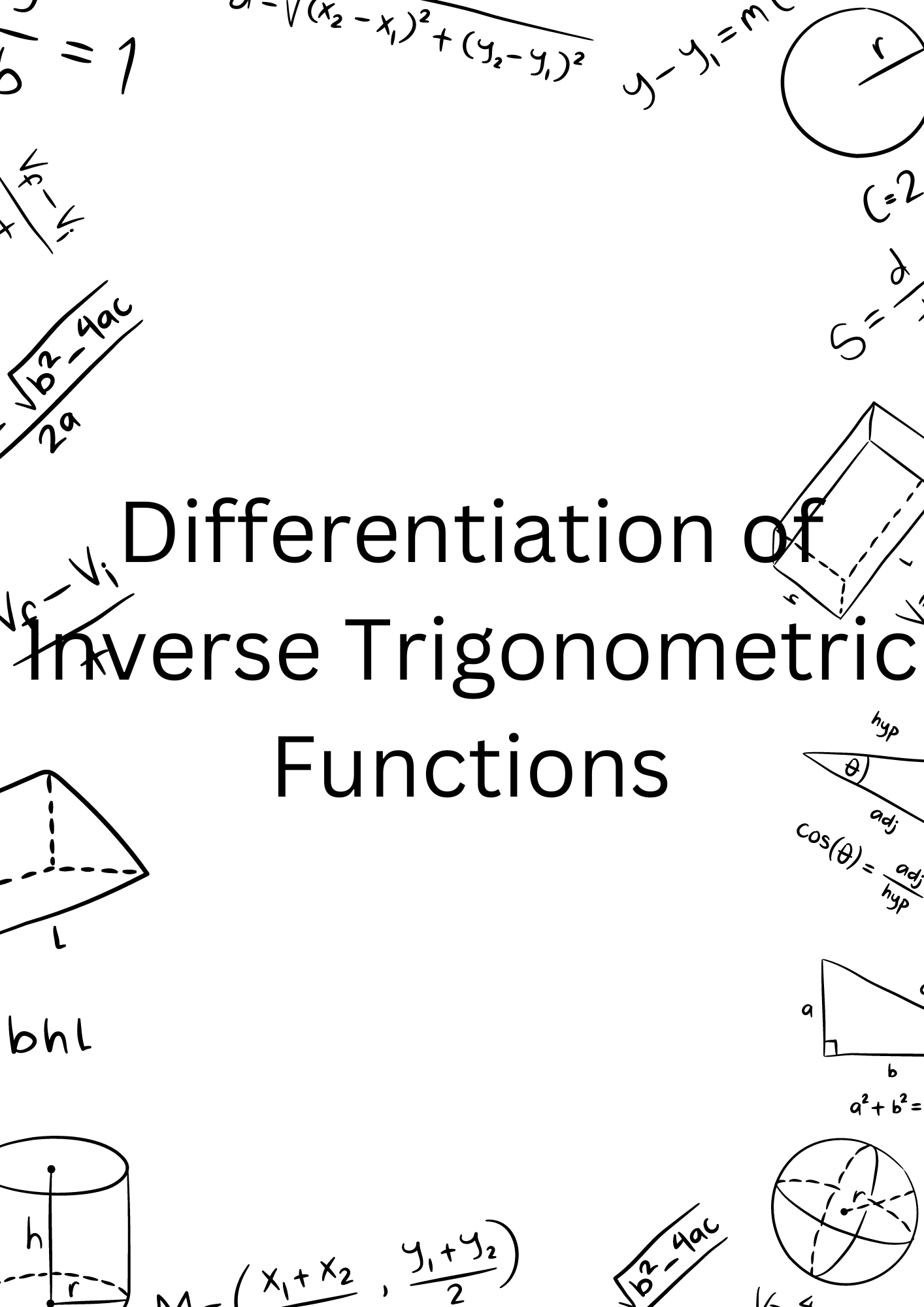 Class 12 Differentiation Differentiation Of Inverse Trigonometric 